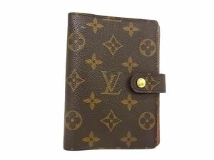 1円 ■極美品■ LOUIS VUITTON ルイヴィトン R20005 モノグラム アジェンダPM 6穴式 手帳カバー スケジュール帳 ブラウン系 FC2276