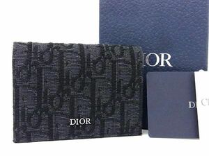 1円 ■美品■ ChristianDior ディオール トロッター キャンバス カードケース パスケース 名刺入れ レディース ダークグレー系 FA3717