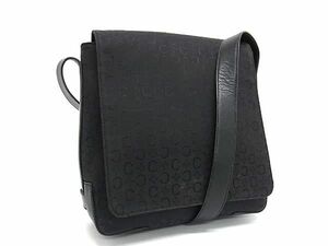 1円 CELINE セリーヌ Cマカダム キャンバス×レザー ワンショルダーバッグ 肩掛けかばん レディース ブラック系 AW6671