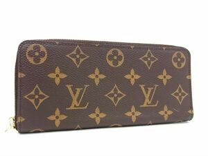 1円 ■美品■ LOUIS VUITTON ルイヴィトン M60742 モノグラム ポルトフォイユ クレマンス ラウンドファスナー 長財布 ブラウン系 BJ1459