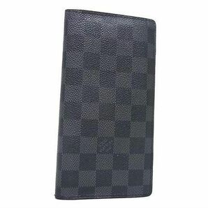 1円 ■美品■ LOUIS VUITTON ルイヴィトン N62665 ダミエグラフィット ポルトフォイユ ブラザ 二つ折り 長財布 ブラック系 FB0384の画像1