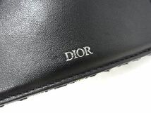 1円 ■極美品■ ChristianDior ディオール トロッター キャンバス×レザー 二つ折り 財布 ウォレット ネイビー系×ブラック系 FC2595_画像6