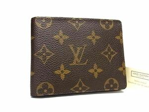 1円 ■極美品■ LOUIS VUITTON ルイヴィトン M60895 モノグラム ポルトフォイユ ミュルティプル 二つ折り 財布 ブラウン系 FC4687