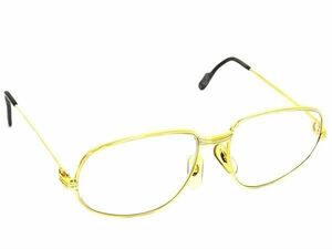 1円 ■美品■ Cartier カルティエ トリニティ 度入り メガネ 眼鏡 メンズ ゴールド系 AX5687