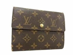 1円 LOUIS VUITTON ルイヴィトン モノグラム M61202 モノグラム ポルトトレゾール エテュイ パピエ 三つ折り 財布 ブラウン系 FC2270