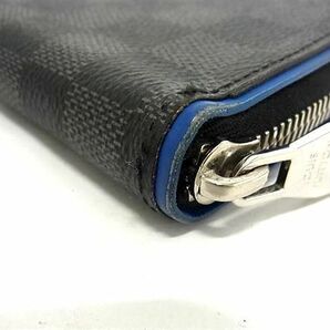 1円 ■美品■ LOUIS VUITTON ルイヴィトン N64436 ダミエグラフィット ジッピーウォレット ヴェルティカル 長財布 ブラック系 FC3594の画像7