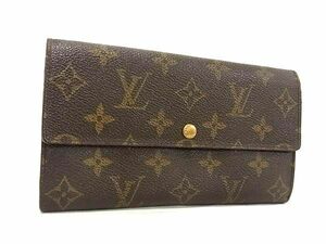 1円 LOUIS VUITTON ルイヴィトン M61725 モノグラム ポシェット ポルトモネ クレディ 二つ折り 長財布 ウォレット ブラウン系 FC2194