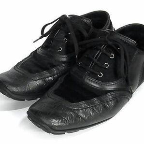 1円 ■美品■ LOUIS VUITTON ルイヴィトン ハラコ×レザー ドライビングシューズ サイズ 6(約25.0cm) 靴 レディース ブラック系 BJ1238の画像1