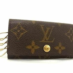 1円 ■美品■ LOUIS VUITTON ルイヴィトン M62631 モノグラム ミュルティクレ4 4連 キーケース 鍵入れ メンズ ブラウン系 BF7043の画像1