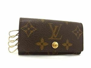 1円 ■美品■ LOUIS VUITTON ルイヴィトン M62631 モノグラム ミュルティクレ4 4連 キーケース 鍵入れ メンズ ブラウン系 BF7043