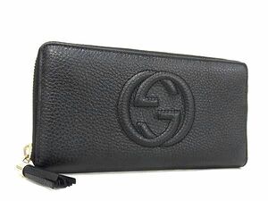 1円 ■新品同様■ GUCCI グッチ 598187 インターロッキングG レザー タッセル ラウンドファスナー 長財布 ウォレット ブラック系 FC3618