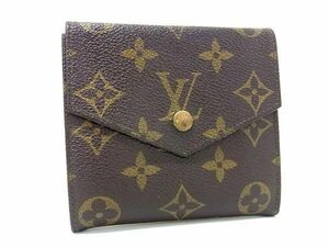 1円 LOUIS VUITTON ルイヴィトン M61660 モノグラム ポルトモネビエカルトクレディ 三つ折り 財布 ウォレット ブラウン系 AX4666