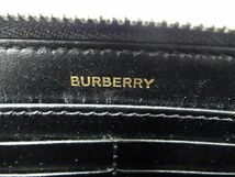 1円 BURBERRY バーバリー レザー ラウンドファスナー 長財布 ウォレット 小銭入れ 札入れ レディース メンズ ブラック系 AW6296_画像5