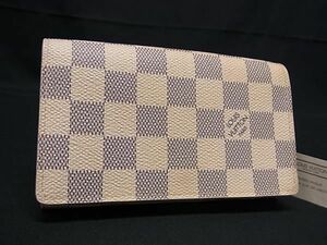 1円 ■美品■ LOUIS VUITTON ルイヴィトン N61744 ダミエアズール ポルト モネ ビエ トレゾール 二つ折り 財布 アイボリー系 FC4014