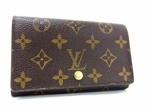 1円 ■美品■ LOUIS VUITTON ルイヴィトン M61730 モノグラム ポルトモネビエ トレゾール 二つ折り 財布 ウォレット ブラウン系 FC2202