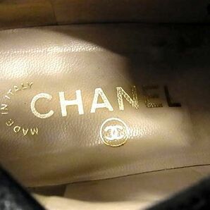 1円 CHANEL シャネル スエード ショートブーツ 靴 シューズ レディース ブラック系 AW4304の画像5