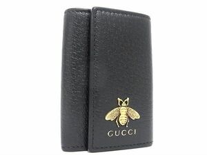 1円 ■極美品■ GUCCI グッチ 523683 2778 アニマリエ レザー 6連 キーケース 鍵入れ メンズ ダークブラウン系 FC4423