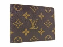 1円■美品■ LOUIS VUITTON ルイヴィトン M60895 モノグラム ポルトフォイユ ミュルティプル 二つ折り 財布 ウォレット ブラウン系 BF7044_画像1