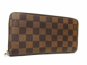 1円 ■美品■ LOUIS VUITTON ルイヴィトン N60015 ダミエ ジッピーウォレット ラウンドファスナー 長財布 レディース ブラウン系 FB0062