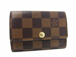 1円 ■美品■ LOUIS VUITTON ルイヴィトン N62630 ダミエ ミュルティクレ6 6連 キーケース 鍵入れ メンズ レディース ブラウン系 AW5707