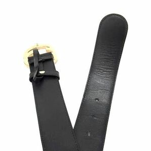 1円 ■極美品■ GUCCI グッチ 114876 インターロッキングG グッチシマ レザー ゴールド金具 ベルト サイズ：80・32 ブラック系 FC3469の画像3