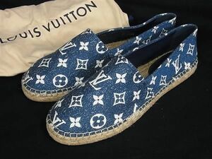 1円 ■新品■未使用■ LOUIS VUITTON ルイヴィトン ビダールライン エスパドリーユ デニム サイズM 靴 シューズ ブルー系 FC3849