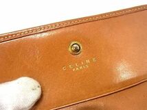 1円 ■美品■ CELINE セリーヌ マカダム柄 PVC×レザー ニつ折り 財布 ウォレット 小銭入れ レディース ブラウン系 BF6955_画像6