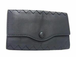 1円 ■美品■ BOTTEGA VENETA ボッテガヴェネタ イントレチャート レザー 6連 キーケース 鍵入れ メンズ レディース ブラック系 FB0165