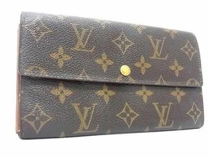 1円 LOUIS VUITTON ルイヴィトン M61725 モノグラム ポシェット ポルトモネ クレディ 二つ折り 長財布 ウォレット ブラウン系 FB0346