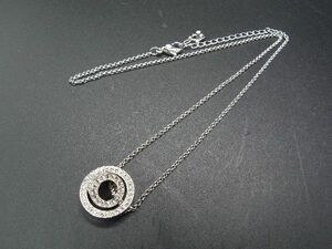 ■美品■ SWAROVSKI スワロフスキー クリスタル ネックレス ペンダント アクセサリー レディース シルバー系×クリア DE1991