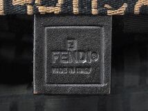 1円 FENDI フェンディ ズッカ柄 ナイロンキャンバス×レザー 折り畳み式 トートバッグ ハンドバッグ ブラウン系×ブラック系 BF5891_画像6