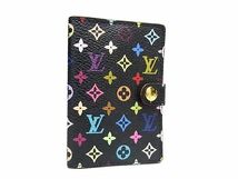 1円 ■美品■ LOUIS VUITTON ルイヴィトン M92652 モノグラムマルチカラー カルネドゥバル アジェンダ ミニ 手帳カバー ブラック系 FA2662_画像1