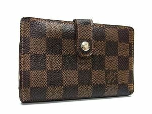 1円 LOUIS VUITTON ルイヴィトン N61674 ダミエ ポルトフォイユ ヴィエノワ がま口 二つ折り 財布 ウォレット ブラウン系 FC0707