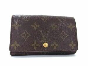 1円 ■美品■ LOUIS VUITTON ルイヴィトン M61730 モノグラム ポルトモネビエ トレゾール 二つ折り 財布 ウォレット ブラウン系 FC0856