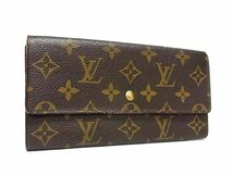 1円 LOUIS VUITTON ルイヴィトン M61723 モノグラム ポシェット ポルトモネ クレディ 二つ折り 長財布 ウォレット ブラウン系 FC2113_画像1