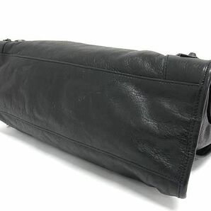 1円 ■美品■ BALENCIAGA バレンシアガ 115748 ザ・シティ レザー ミラー付き 2WAY ハンドバッグ トート ショルダー ブラック系 FC2527の画像4