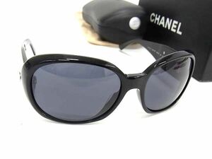 1円 ■美品■ CHANEL シャネル 5113-A ココマーク カメリア サングラス メガネ 眼鏡 レディース ブラック系 FC3909