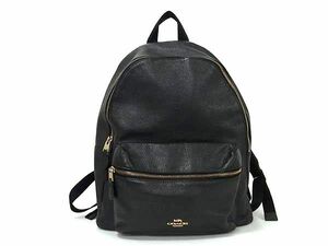 1円 ■美品■ COACH コーチ F29004 レザー リュックサック バックパック デイパック レディース ブラック系 AW6807