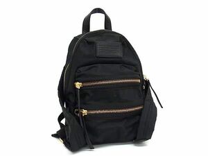 1円 ■美品■ MARC BY MARC JACOBS マークバイマークジェイコブス ナイロン×レザー リュックサック デイパック ブラック系 AW6850