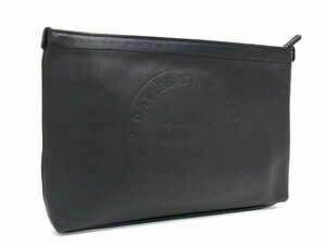 1円 ■美品■ dunhill ダンヒル レザー クラッチバッグ セカンドバッグ メンズ ブラック系 AW6967