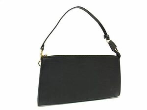 1円 ■極美品■ LOUIS VUITTON ルイヴィトン M52942 エピ ポシェット アクセソワール ハンドバッグ ノワール ブラック系 AW5196