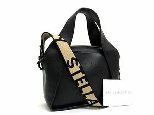 1円 ■極美品■ STELLA McCARTNEY ステラ マッカートニー レザー 2WAY トート ハンドバッグ ショルダー クロスボディ ブラック系 AW5205