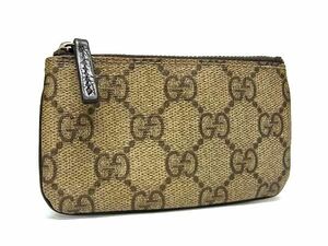 1円 GUCCI グッチ 131988GGスプリーム GG柄 PVC コインケース コインパース 小銭入れ レディース メンズ ブラウン系 AW6306