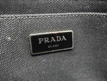 1円 ■美品■ PRADA プラダ カナパ キャンバス 2WAY ハンドバッグ トート ショルダー 斜め掛け 肩掛け レディース ブラック系 FC3771_画像6