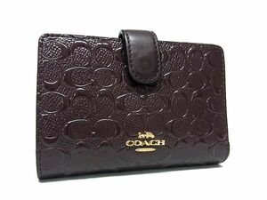 1円 COACH コーチ F25937 シグネチャー PVC 二つ折り 財布 ウォレット 札入れ 小銭入れ レディース ブラウン系 FC4758