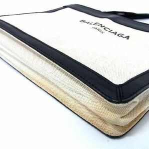 1円 BALENCIAGA バレンシアガ 339937 ネイビーポシェット キャンバス クロスボディ ショルダーバッグ 斜め掛け アイボリー系 EA2055の画像4