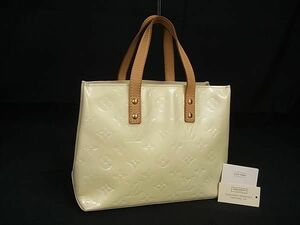 1円 ■美品■ LOUIS VUITTON ルイヴィトン M91336 モノグラムヴェルニ リードPM ハンドバッグ トート ミニバック クリーム系 AW4410