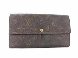 1円 LOUIS VUITTON ルイヴィトン M61725 モノグラム ポシェット ポルトモネ クレディ 二つ折り 長財布 ウォレット ブラウン系 FC0691