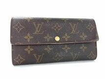 1円 LOUIS VUITTON ルイヴィトン M61734 モノグラム ポルトフォイユ サラ 二つ折り 長財布 ウォレット 札入れ 小銭入れ ブラウン系 BF6947_画像1