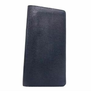 1円 ■美品■ LOUIS VUITTON ルイヴィトン M63102 タイガ ポルトフォイユ ブラザ 二つ折り 長財布 ウォレット ネイビー系 EA2216の画像1